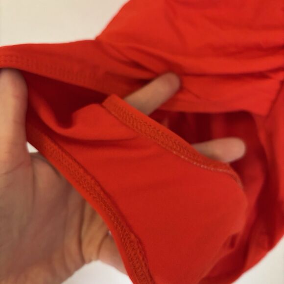 Lauren Ralph‎ Lauren One Piece Bathingsuit Red Plunging Swimsuit Cut-Out 14 - Picture 3 of 7